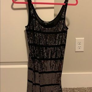 Black sequence tank top